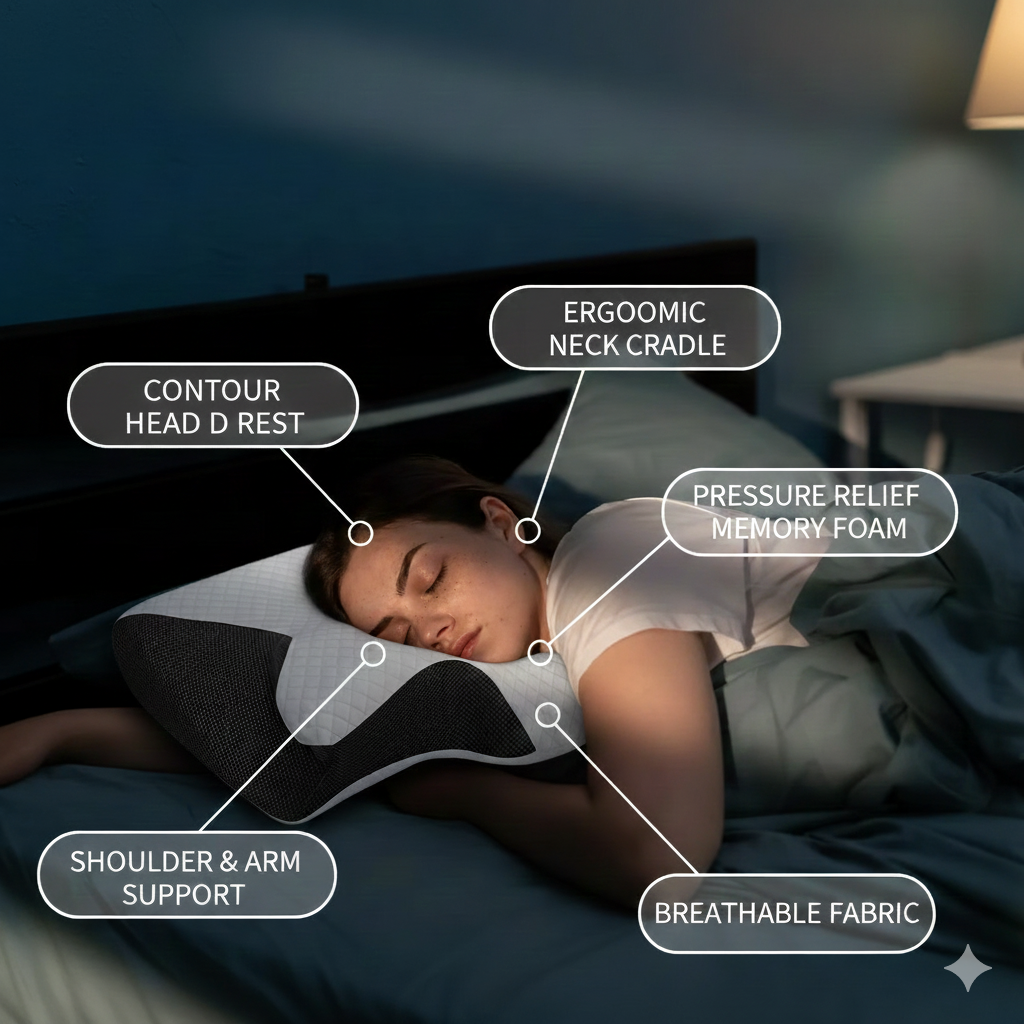 LUNARA Memory Foam Neck Pillow